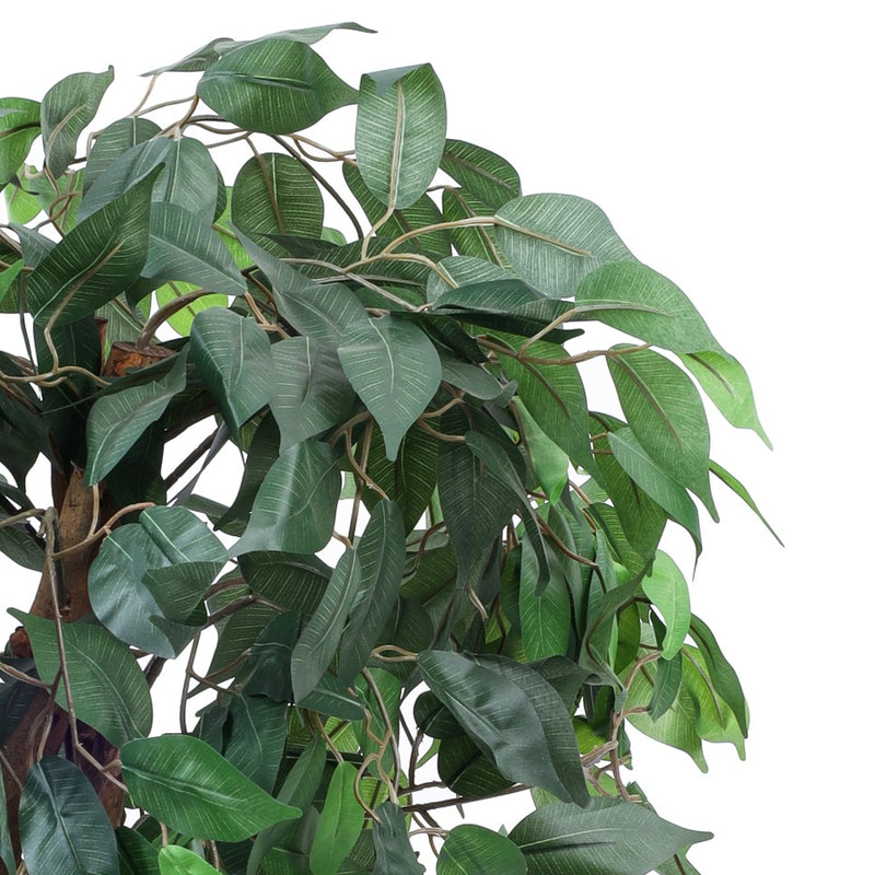 Alamkari India Fabric & Plastic Artificial Ficus Plant in Black Pot (120 cm)
