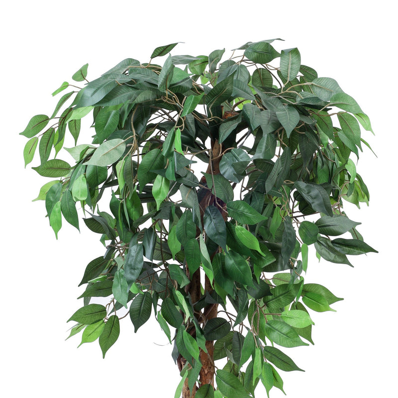 Alamkari India Fabric & Plastic Artificial Ficus Plant in Black Pot (120 cm)