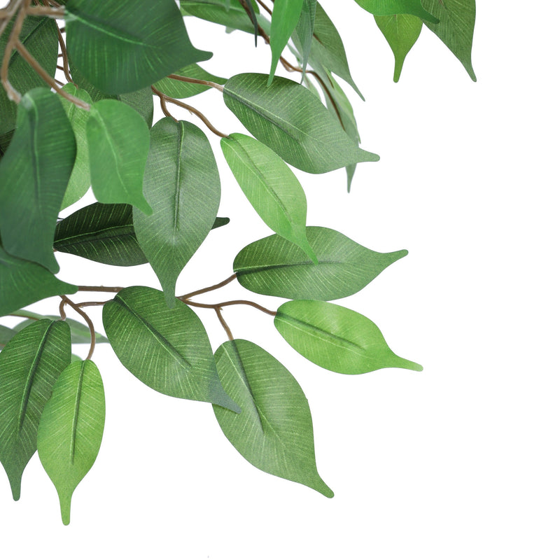 Alamkari India Fabric & Plastic Artificial Ficus Plant in Black Pot (180 cm)