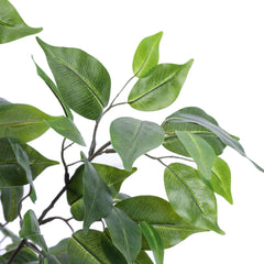 Alamkari India Fabric & Plastic Artificial Ficus Plant in Black Pot (90 cm)