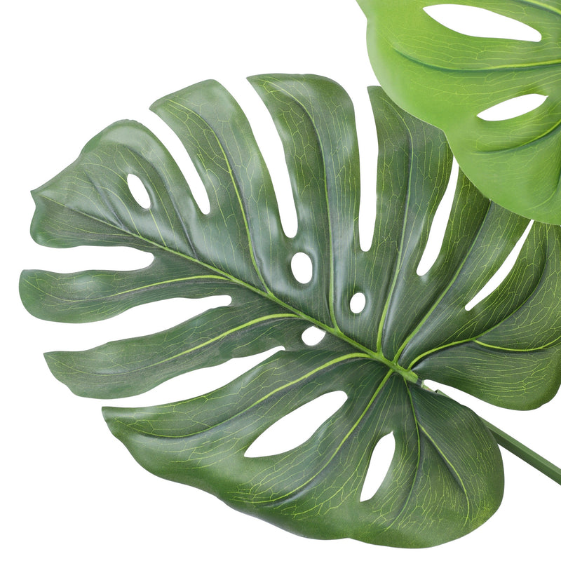 Alamkari India Fabric & Plastic Artificial Monstera Plant in Black Pot (120 cm)