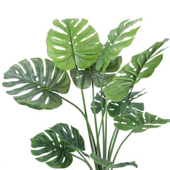 Alamkari India Fabric & Plastic Artificial Monstera Plant in Black Pot (120 cm)