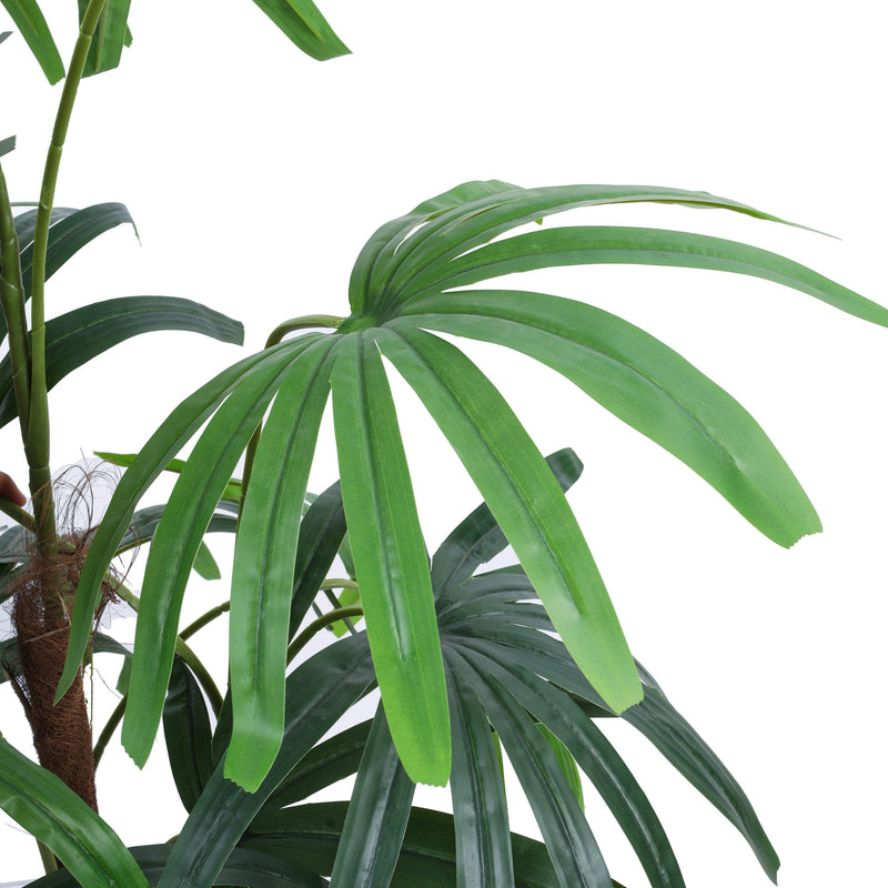 Alamkari India Fabric & Plastic Artificial Rhapis Palm Tree in Black Pot (150 cm)