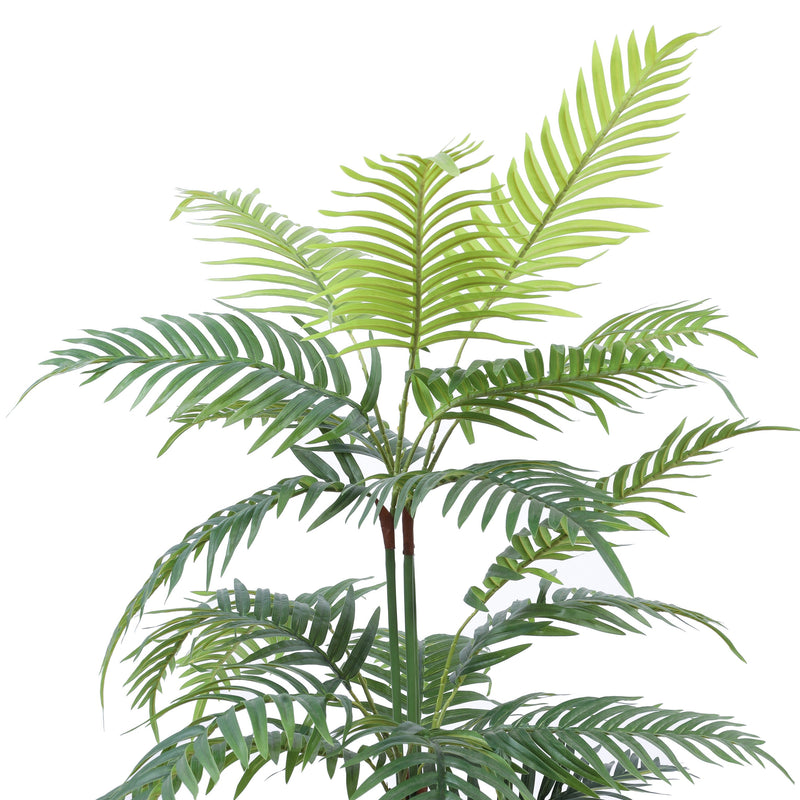 Alamkari India Fabric & Plastic Artifiical Areca Palm Plant in Black Pot (120 cm)