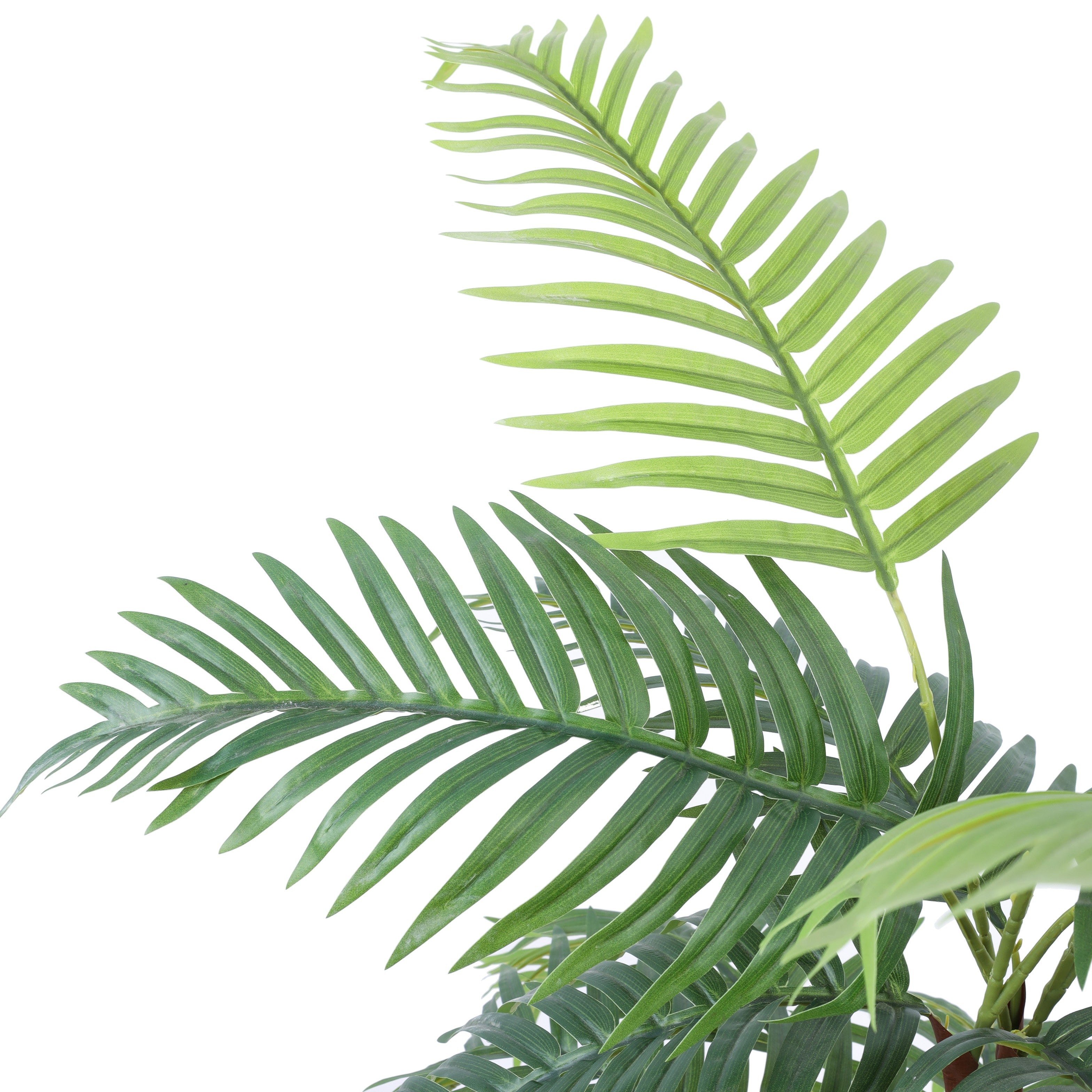 Alamkari India Fabric & Plastic Artifiical Areca Palm Plant in Black Pot (120 cm)