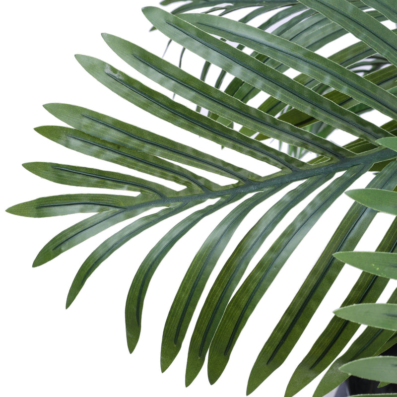 Alamkari India Fabric & Plastic Artifiical Areca Palm Plant in Black Pot (90 cm)