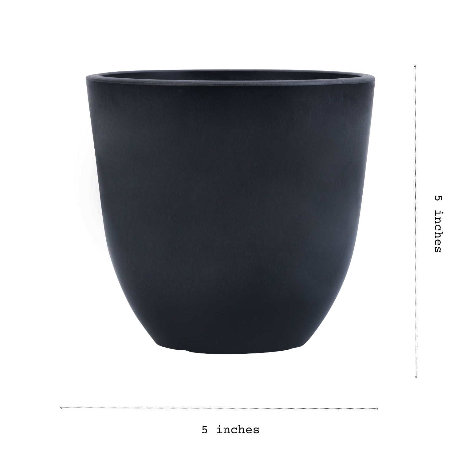 Alamkari India FRP (Fiberglass) / Black Set of 4 Black FRP Pots (5 inches)