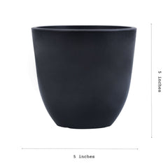 Alamkari India FRP (Fiberglass) / Black Set of 4 Black FRP Pots (5 inches)