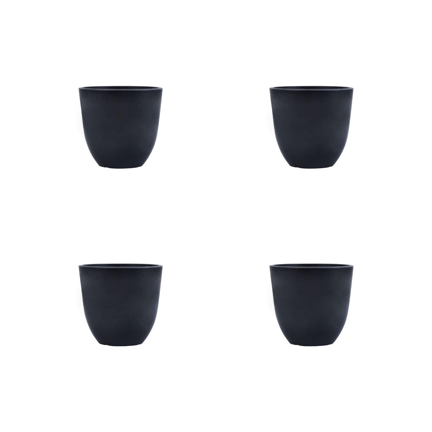 Alamkari India FRP (Fiberglass) / Black Set of 4 Black FRP Pots (5 inches)