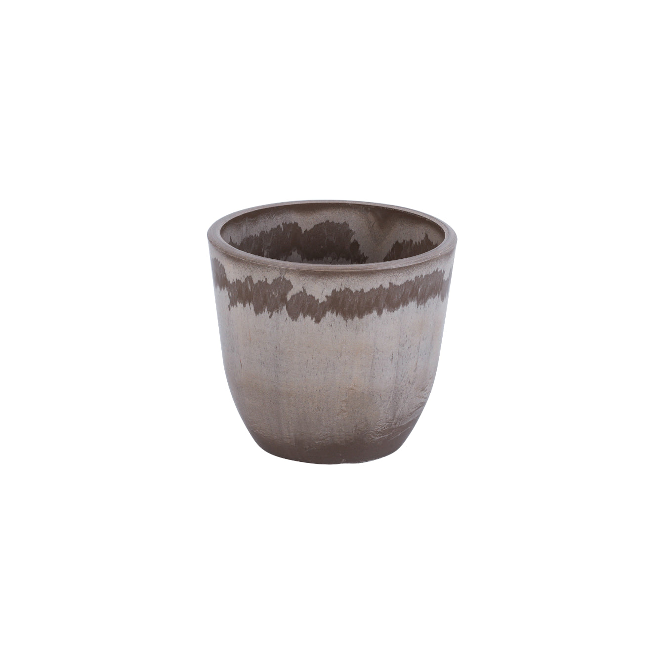 Alamkari India FRP (Fiberglass) / Brown Set of 6 Taupe FRP Pots (3 inches)