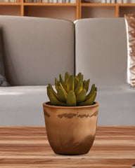 Alamkari India FRP (Fiberglass) / Brown Set of 6 Taupe FRP Pots (3 inches)