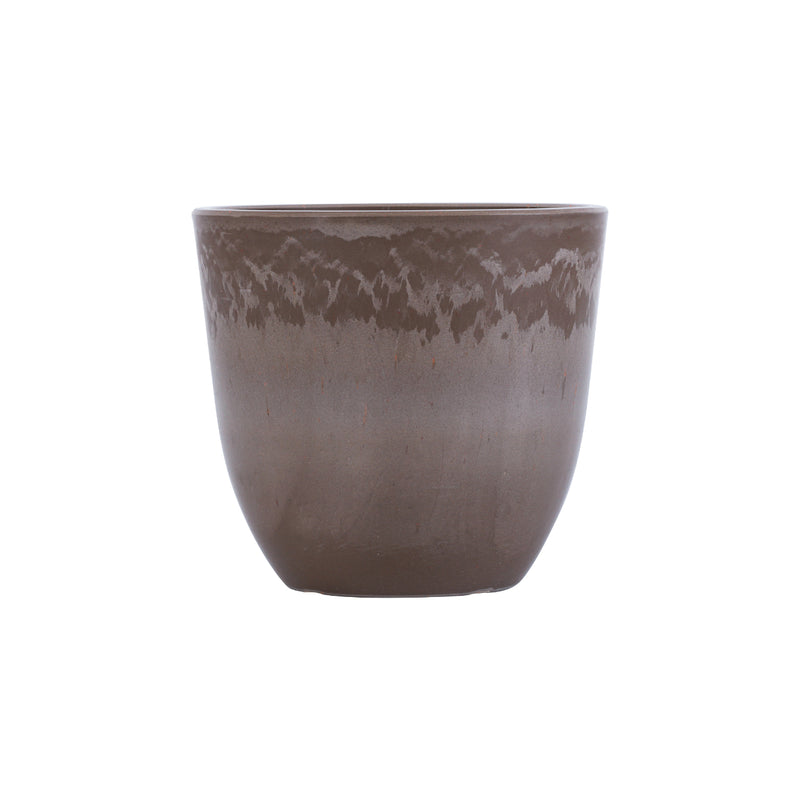 Alamkari India FRP (Fiberglass) / Brown Set of 6 Taupe FRP Pots (4 inches)