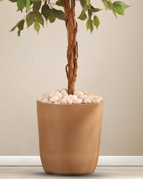 Alamkari India FRP (Fiberglass) / Brown Verdant Planter (Medium, 12x13 inches, Taupe)