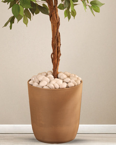 Alamkari India FRP (Fiberglass) / Brown Verdant Planter (Medium, 12x13 inches, Taupe)