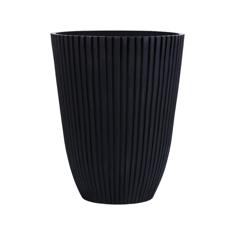 Alamkari India FRP (Fiberglass) / Charcoal Ribbed Charcoal Planter (12*15 inches)