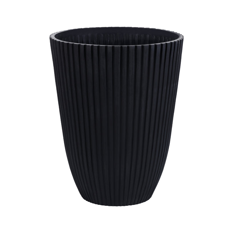 Alamkari India FRP (Fiberglass) / Charcoal Ribbed Charcoal Planter (12*15 inches)