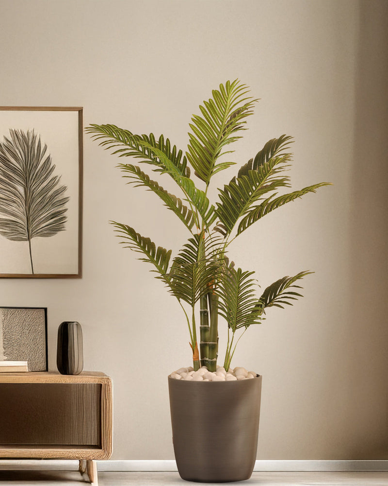 Alamkari India FRP (Fiberglass) / Grey Verdant Planter (Medium, 12x13 inches, Slate Grey)