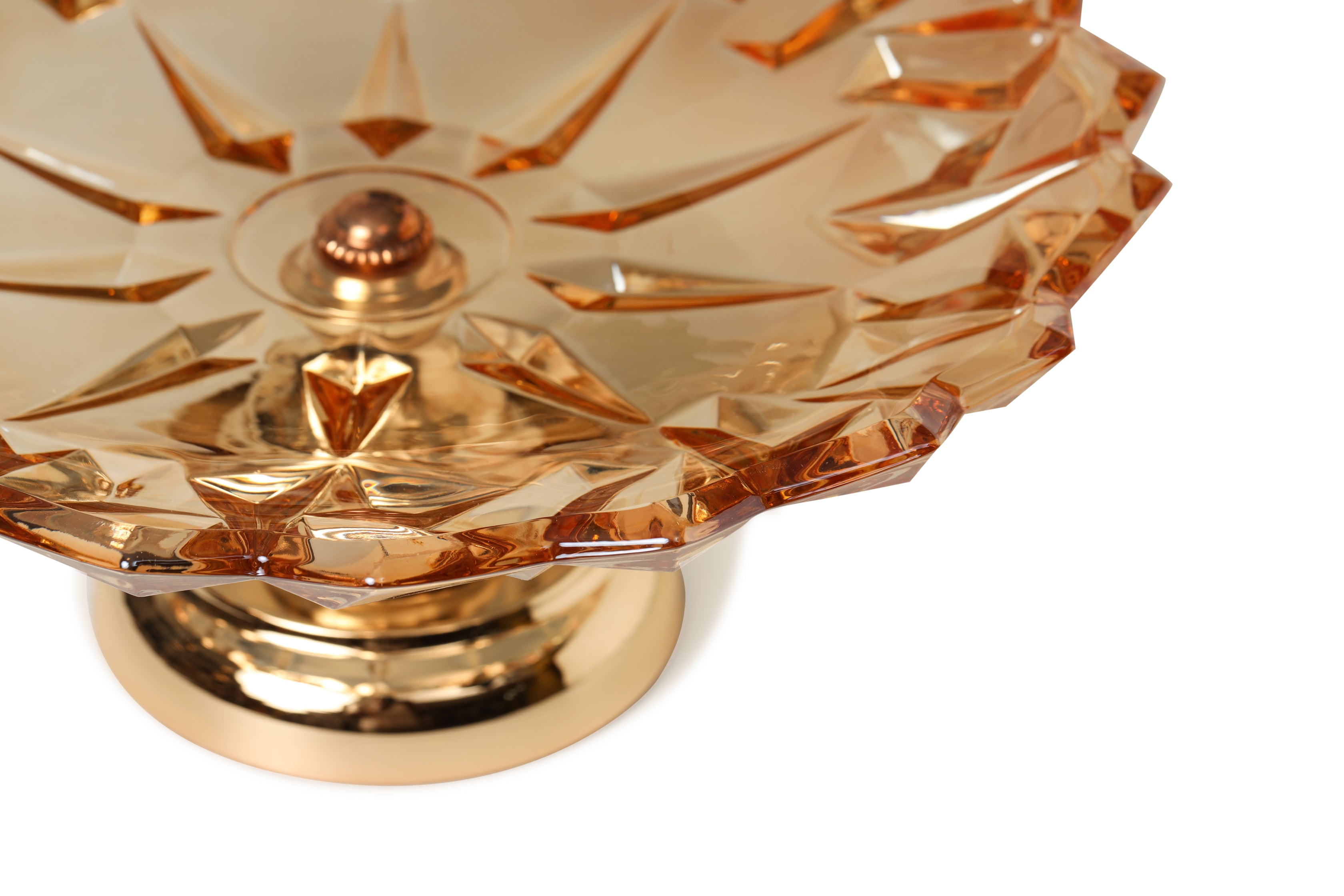 Alamkari India Glass Glass Serving Bowl With Metal Base