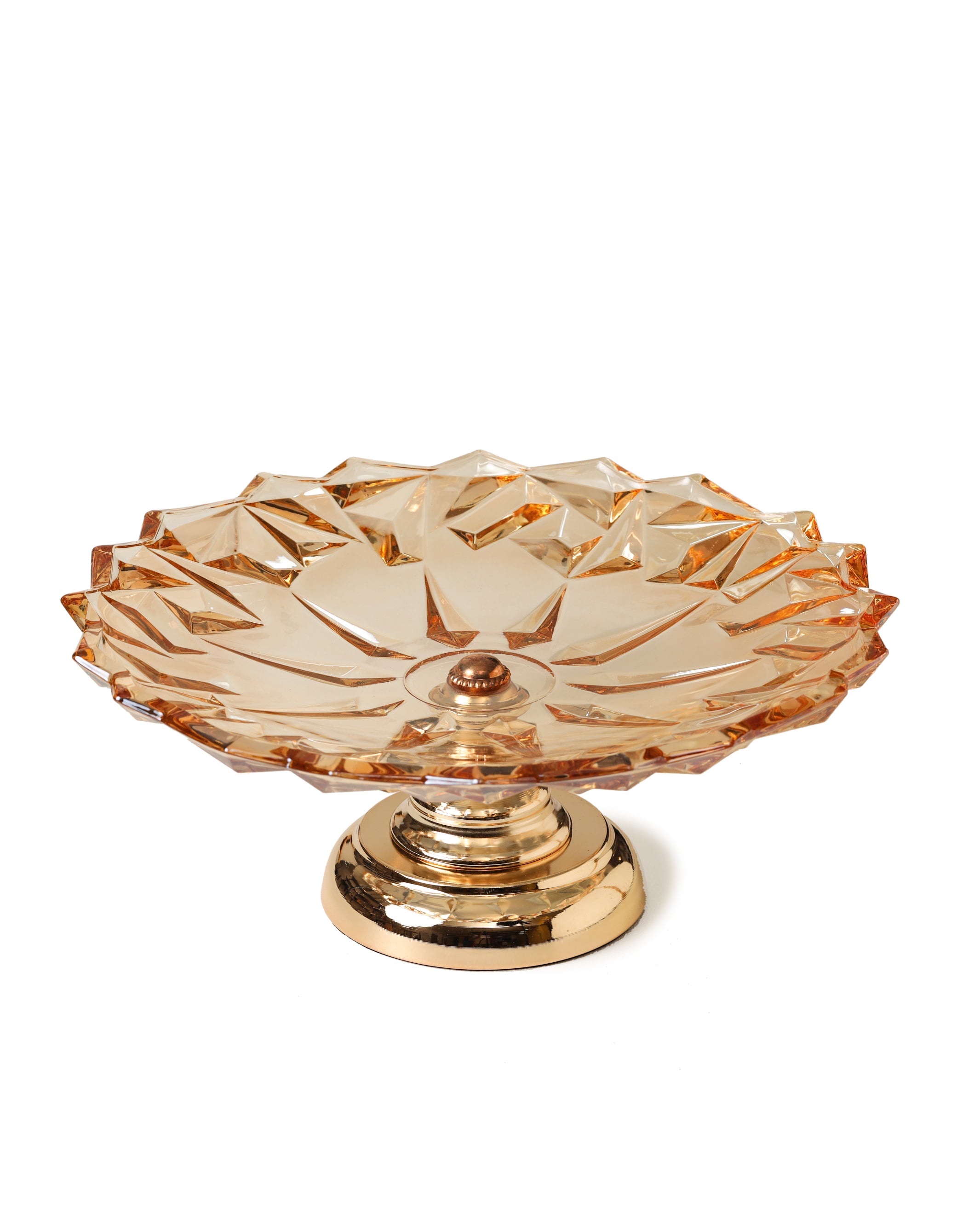 Alamkari India Glass Glass Serving Bowl With Metal Base