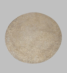 Alamkari India Iron / Metal Embossed Silver Round Metal Side Table