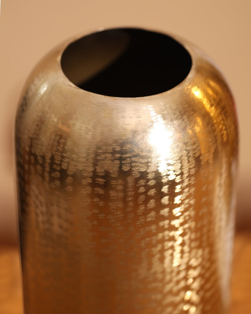 Alamkari India Metal Hammered Gold Metal Vase