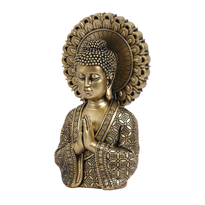 Alamkari India Polyresin Decorative Serene Buddha Statue, 24 cm