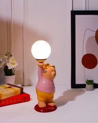 Alamkari India Polyresin Lucky Luminary Yellow Teddy Lamp