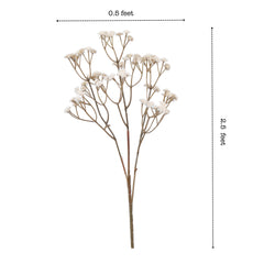 Alamkari India Polyurethane Artificial Baby's Breath Flower Sticks (5 Sticks, 60 cm, Autumn White)
