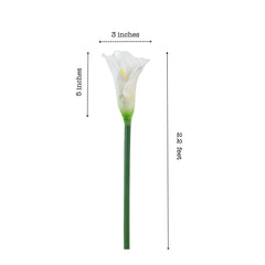 Alamkari India Polyurethane Artificial Calla Lily Flower Sticks (5 Sticks, 70 cm, White)
