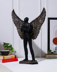 Alamkari India Resin Flying Stone Man Sculpture