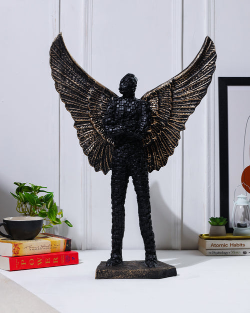 Alamkari India Resin Flying Stone Man Sculpture