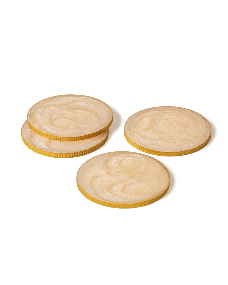 Alamkari India Resin Glittery Resin Coasters - Set of 4
