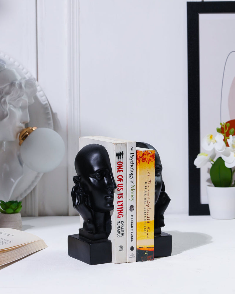 Alamkari India resin Hear No Evil Black Face Bookend