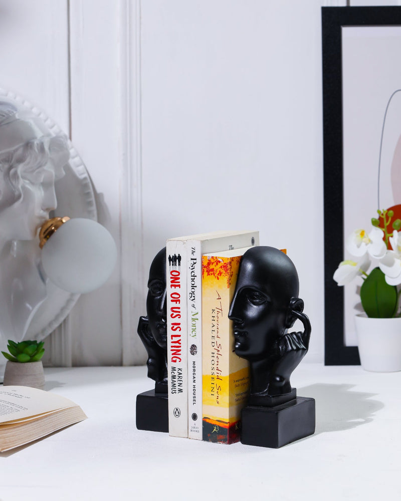 Alamkari India resin Hear No Evil Black Face Bookend