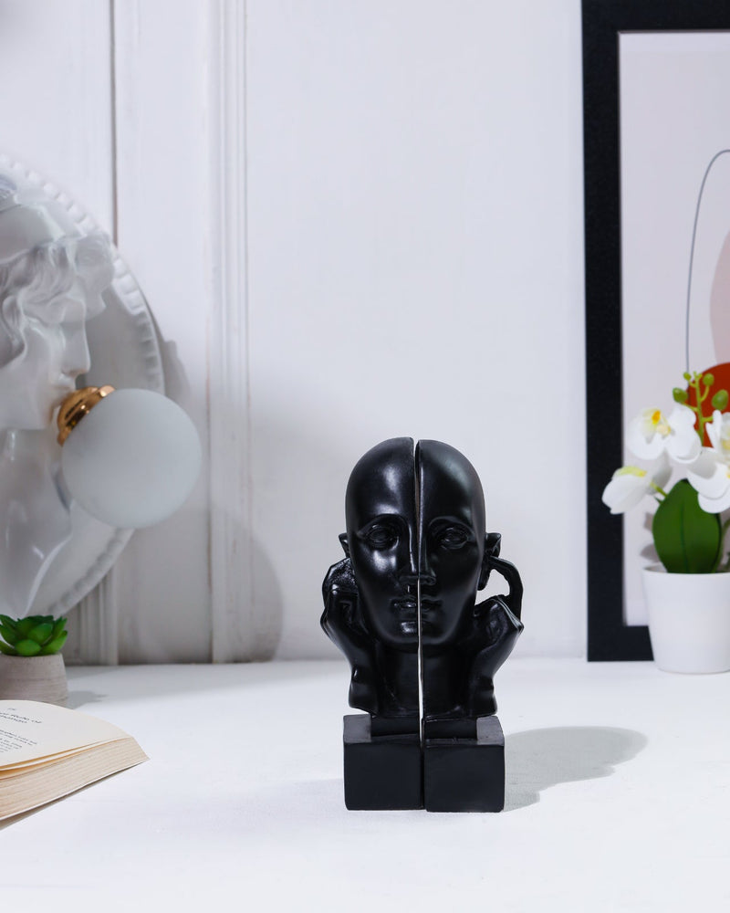Alamkari India resin Hear No Evil Black Face Bookend