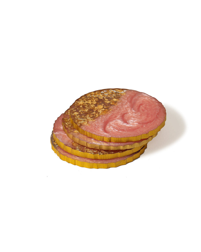 Alamkari India Resin Resin Art Coasters - Set of 4