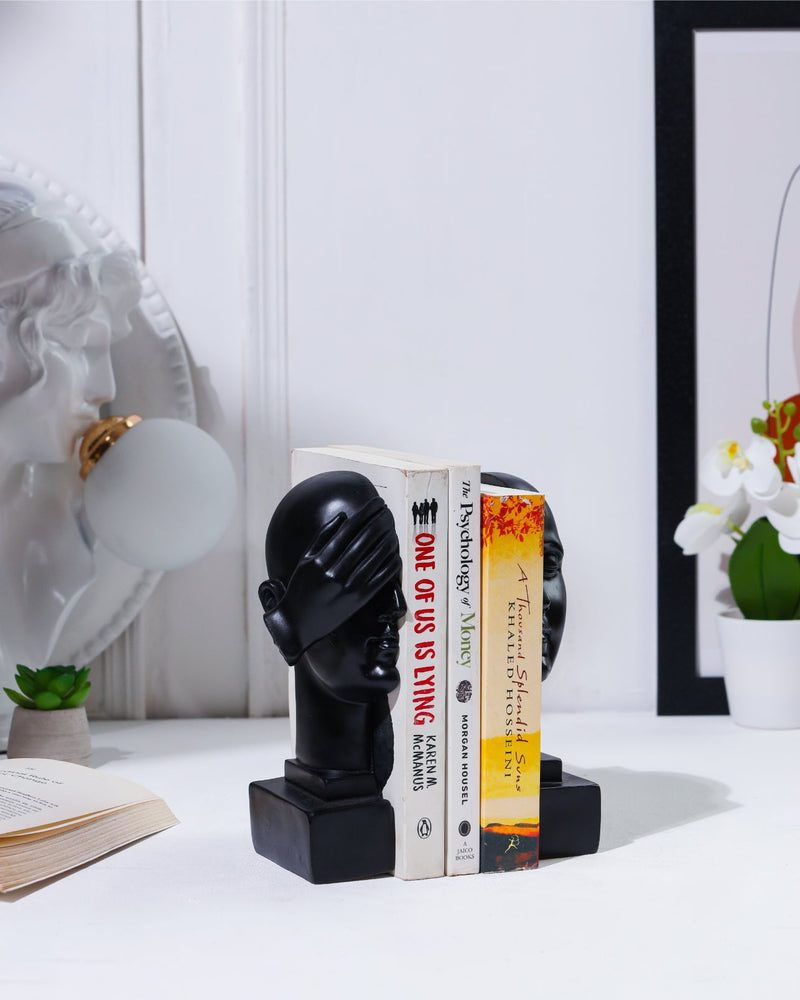 Alamkari India resin See No Evil Black Face Bookend