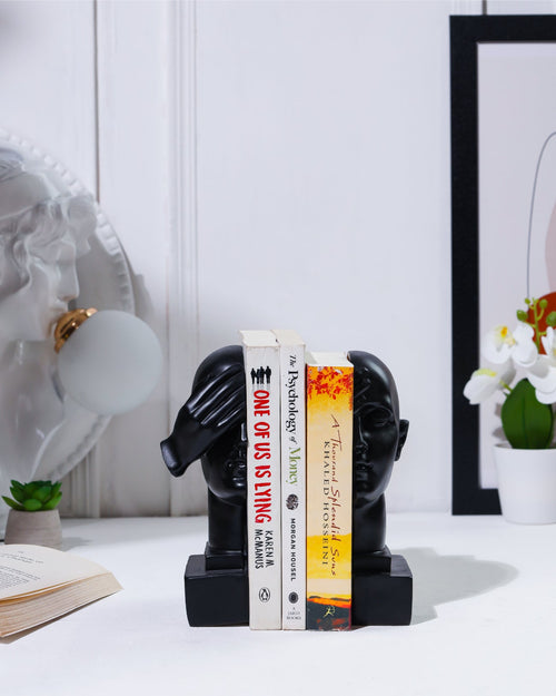 Alamkari India resin See No Evil Black Face Bookend
