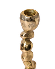 Alamkari India Sculptural Gold Metal Candle Holder Set