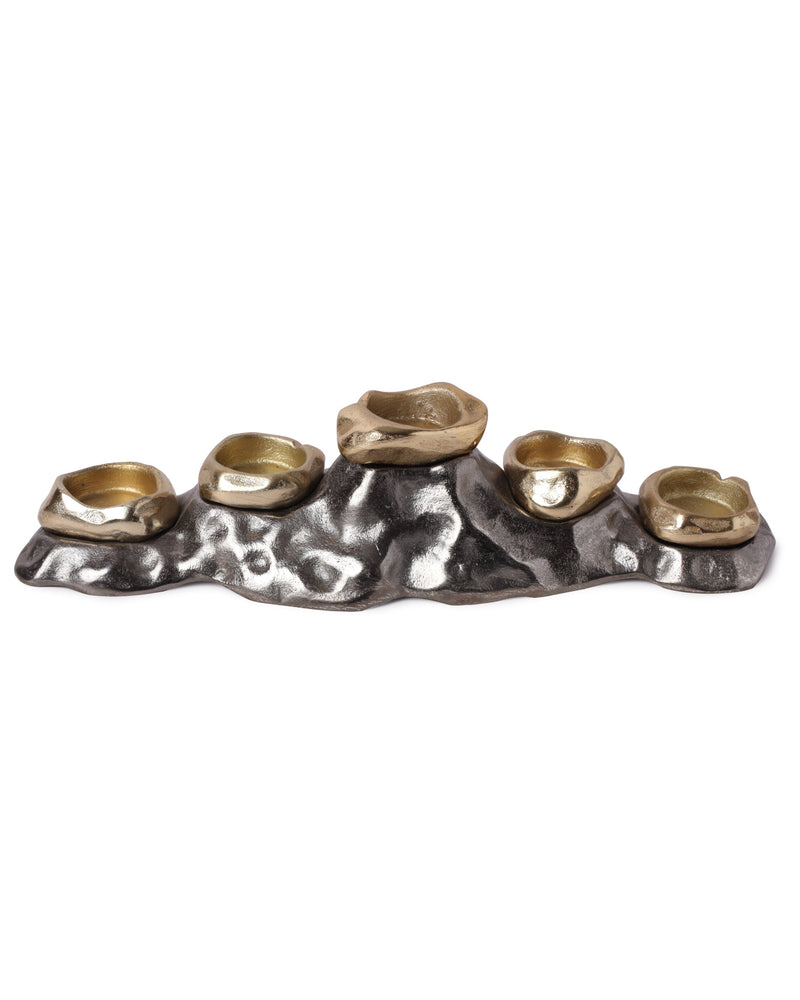 Alamkari India Stone Metal Rustic Metal Tealight Candle Holder