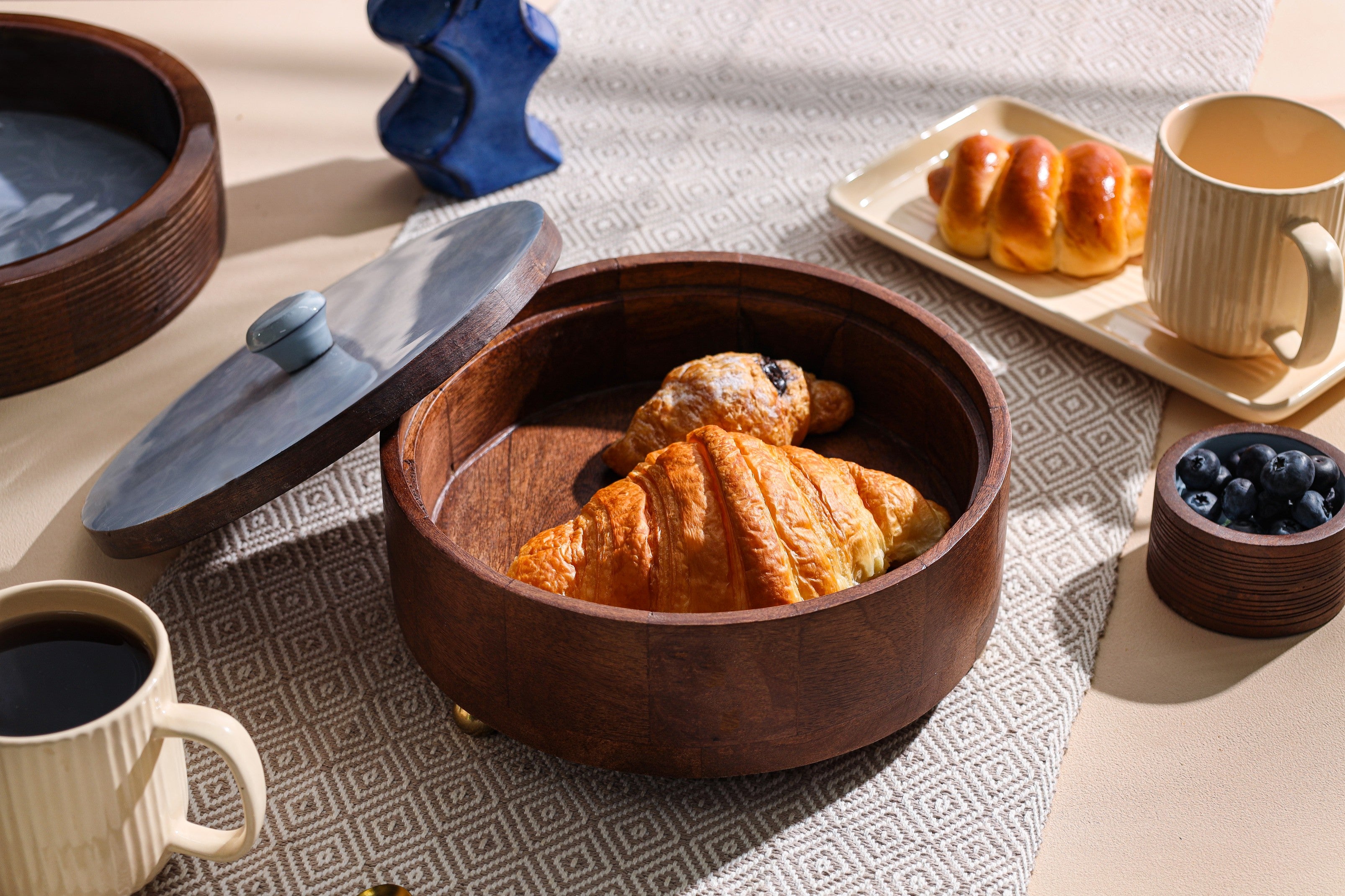 Alamkari India Wooden Enamel Finish Wooden Roti Box
