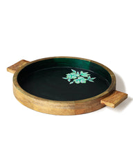 Alamkari India Wooden Handpainted Floral Wooden Tray