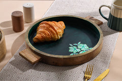 Alamkari India Wooden Handpainted Floral Wooden Tray