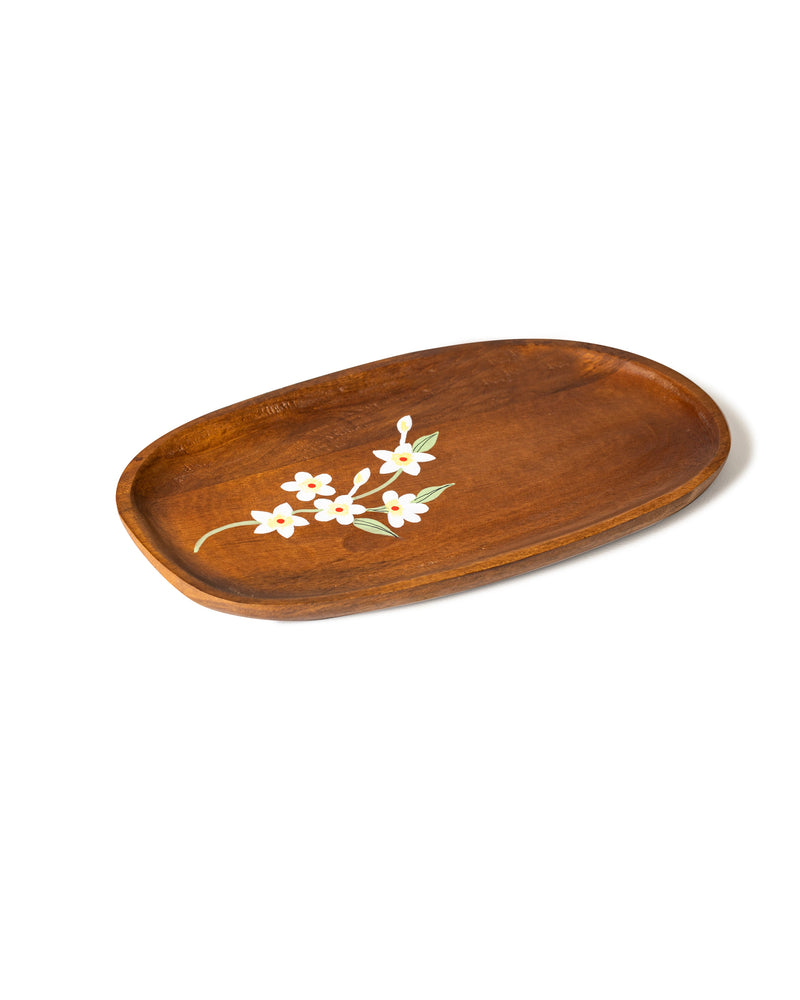 Alamkari India Wooden Handprinted Wooden Tray