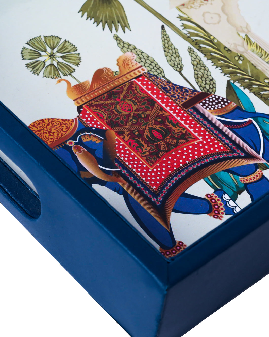 Alamkari India Wooden Royal Procession Wooden Tray