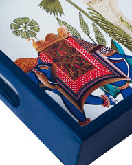 Alamkari India Wooden Royal Procession Wooden Tray