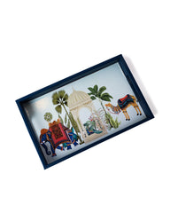 Alamkari India Wooden Royal Procession Wooden Tray