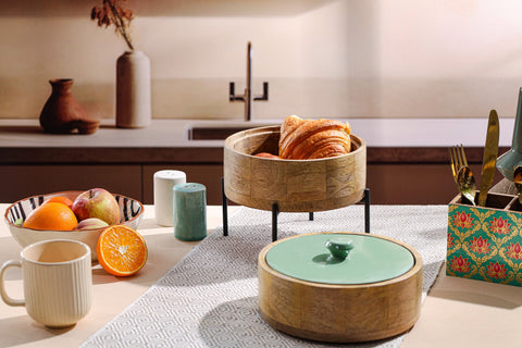 Wooden Double layer Roti box – Alamkari