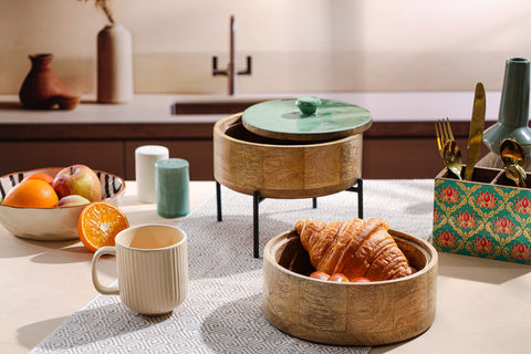 Wooden Double layer Roti box – Alamkari