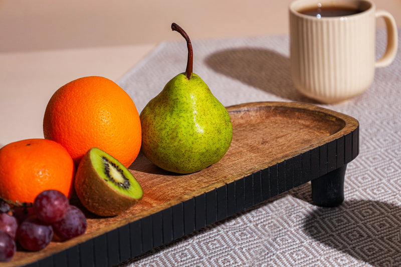 Alamkari India Wooden Wooden Platter on legs